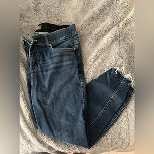 Torrid The Bombshell Skinny Jean | size 16 | distressed ankle | medium dark wash